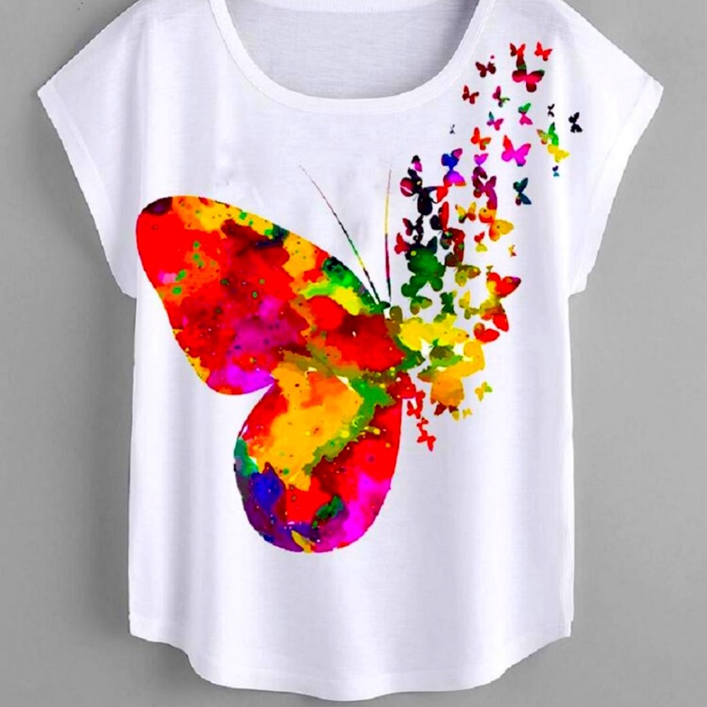 Summer short sleeve butterfly top. Brand new and in multiple sizes.
